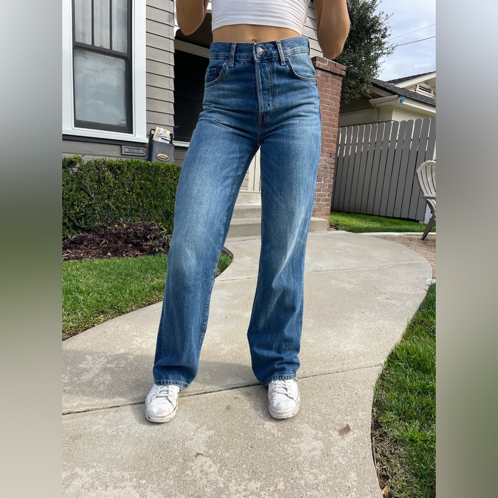 Zara Dark Blue High Rise Jeans